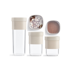 Lékué Flip Aufbewahrungsbox - Set Beige, 5-tlg.